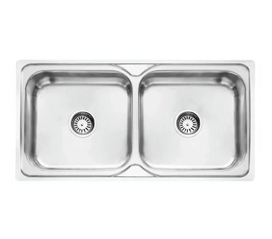 Premium (45 x 20 x 8) Inch Double Bowl Indian Kitchen Sink Glossy Finish